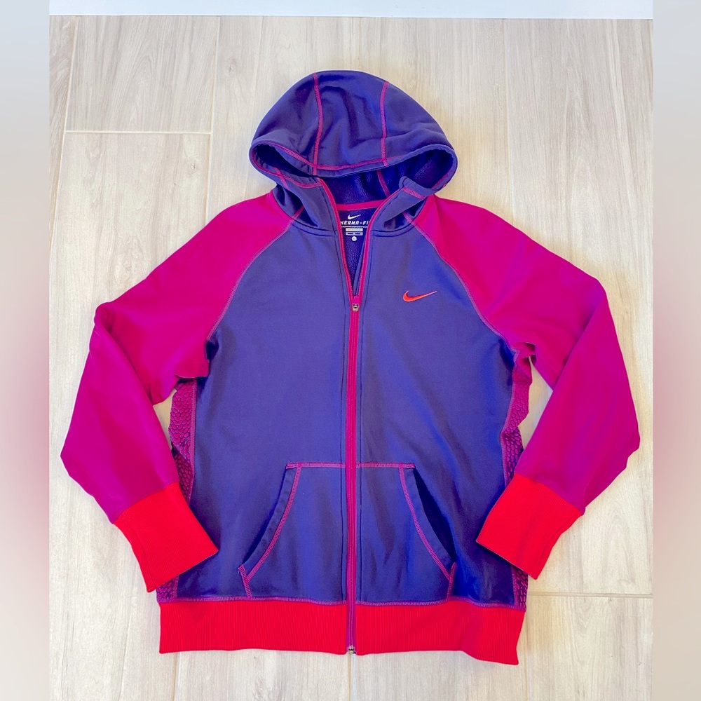 Nike Therma Fit Scuba Hoodie XL Pink Purple Coral